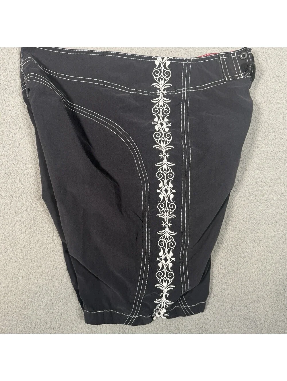 Speedo Board Shorts Mens 36 Navy Blue Drawstring Embroidered Beach Swimwear